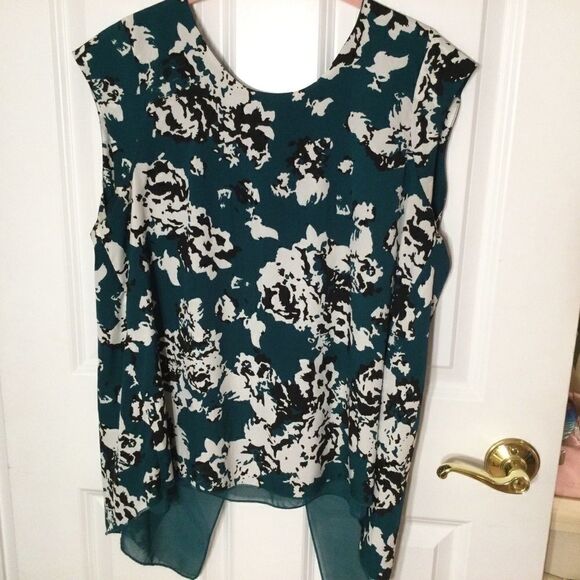 NWOT Banana Republic L Open Back Forest Green Top - Picture 1 of 8